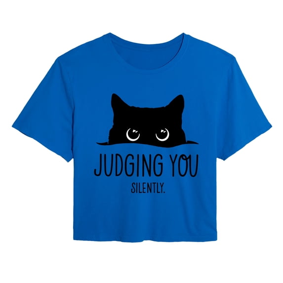 Instant Message - Judging You Silently Cat Cropped Graphic T-Shirt
