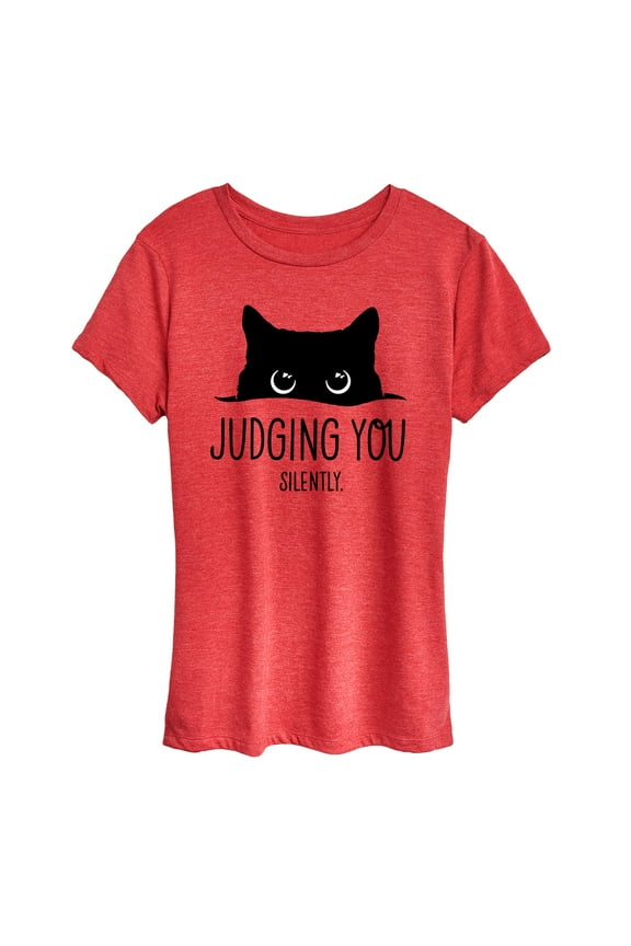- Judging You Silently Cat - Women's Short Sleeve Graphic T-Shirt