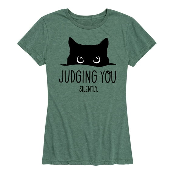 Instant Message - Judging You Silently Cat - Women's Short Sleeve Graphic T-Shirt