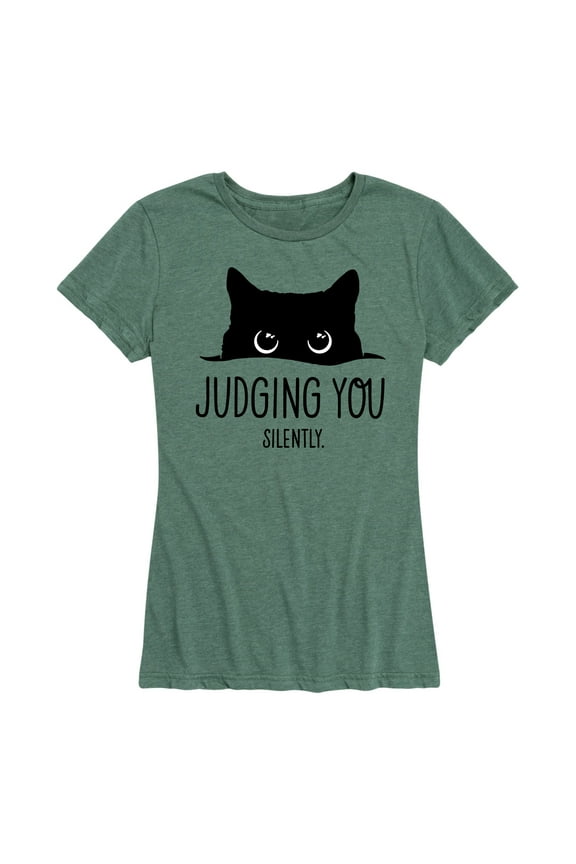 - Judging You Silently Cat - Women's Short Sleeve Graphic T-Shirt