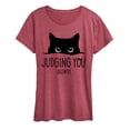 thumbnail image 1 of Instant Message - Judging You Silently Cat - Women's Short Sleeve Graphic T-Shirt, 1 of 5