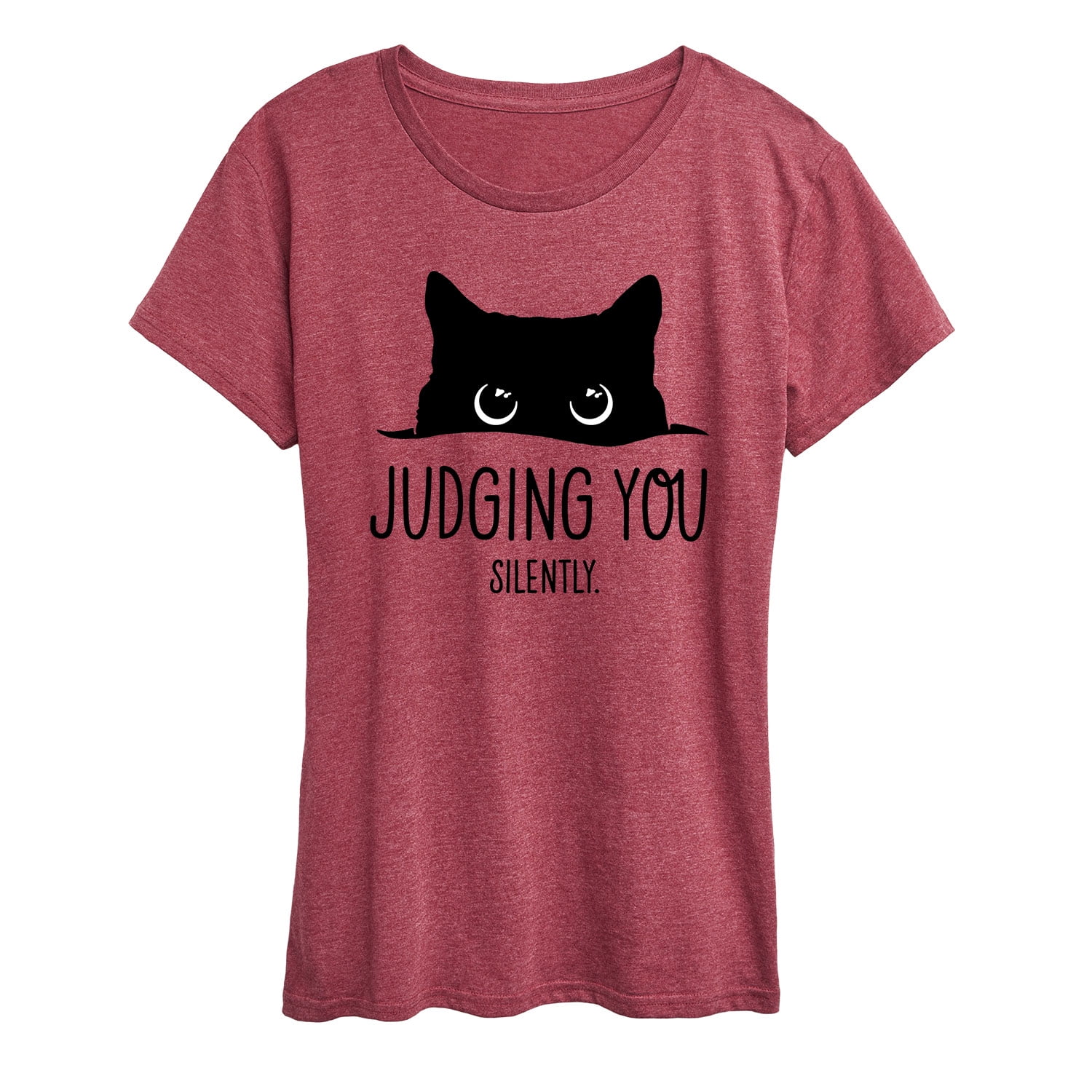 Instant Message "Judging You Silently Cat" Women's Graphic T-Shirt | Short Sleeve Funny Tee