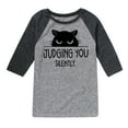 thumbnail image 1 of Instant Message - Judging You - Toddler And Youth Raglan Graphic T-Shirt, 1 of 6