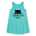 thumbnail image 1 of Instant Message - Judging You - Toddler and Youth Girls A-line Dress, 1 of 5