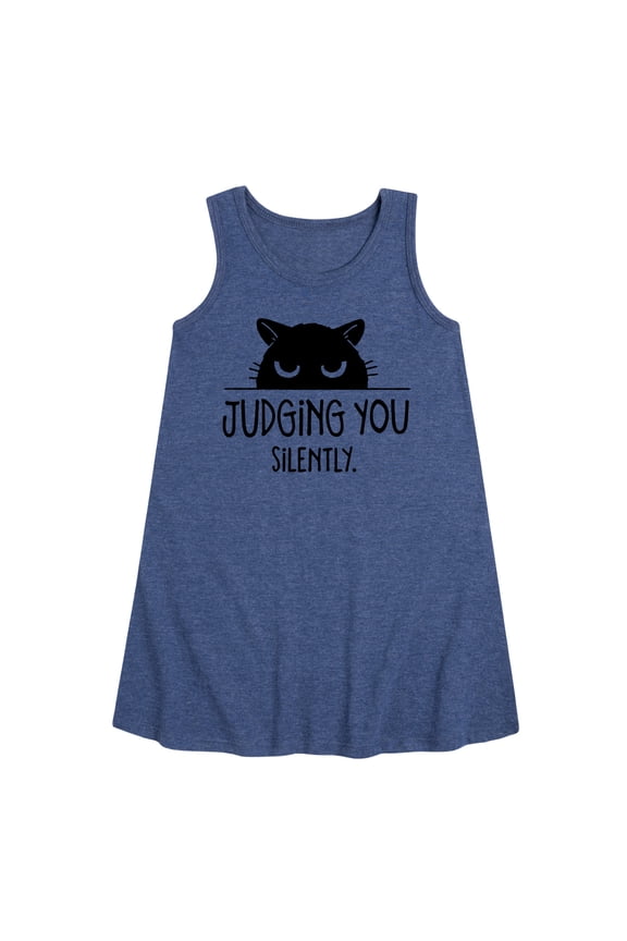 - Judging You Graphic Sleeveless Aline Dress