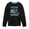 thumbnail image 1 of Instant Message - Just A Boy Who Loves Trucks - Toddler & Youth Long Sleeve Graphic T-Shirt, 1 of 6