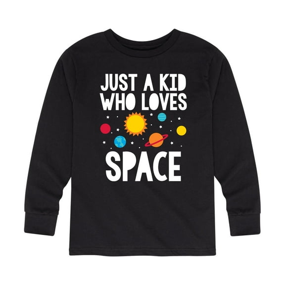 Instant Message - Just A Kid Who Loves Space - Toddler And Youth Long Sleeve Graphic T-Shirt