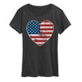 thumbnail image 1 of Instant Message - USA Flag Heart - Women's Short Sleeve Graphic T-shirt, 1 of 5