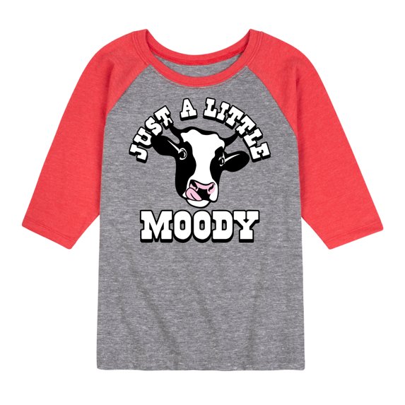 Instant Message - Just A Little Moody - Toddler & Youth Raglan Graphic T-Shirt