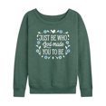 thumbnail image 1 of Instant Message - Just Be Who God Made You To Be - Women's Lightweight French Terry Long Sleeve Shirt, 1 of 6