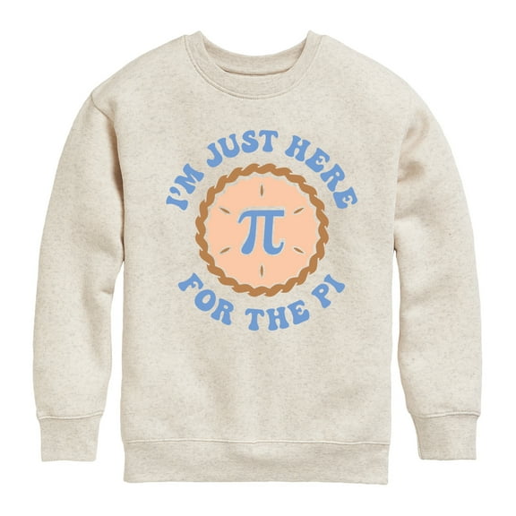 Instant Message - Just Here For The Pi - Toddler And Youth Crewneck Fleece Sweatshirt