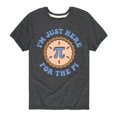 thumbnail image 1 of Instant Message - Just Here For The Pi - Toddler And Youth Short Sleeve Graphic T-Shirt, 1 of 6