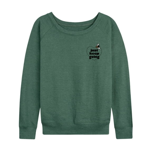 Instant Message - Just Keep Going Bumblebee - Women's Lightweight French Terry Long Sleeve Shirt