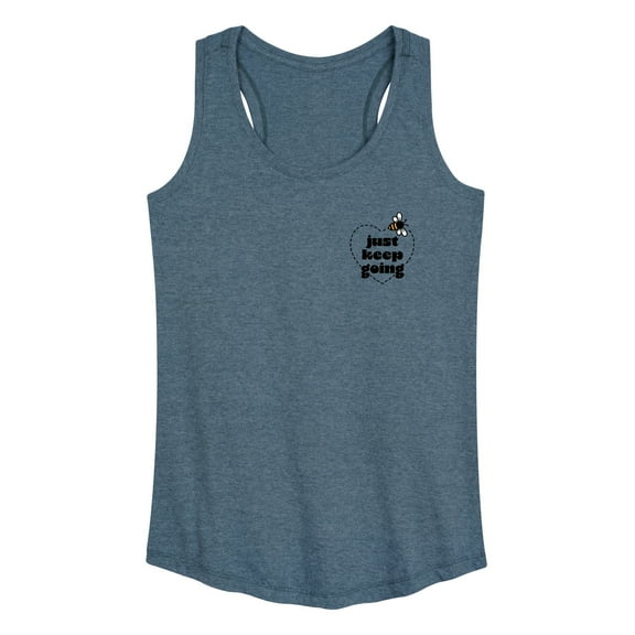 Instant Message - Just Keep Going Bumblebee - Women's Racerback Tank Top
