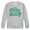 thumbnail image 1 of Instant Message - Just Lucky To Be Here - Men's Crew Neck Fleece Pullover, 1 of 6