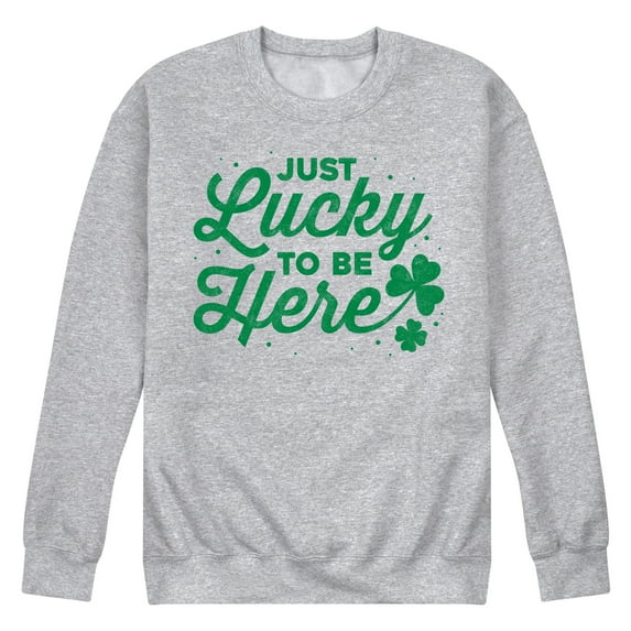 Instant Message - Just Lucky To Be Here - Men's Crew Neck Fleece Pullover