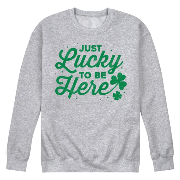 Instant Message - Just Lucky To Be Here - Men's Crew Neck Fleece Pullover