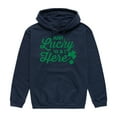 thumbnail image 1 of Instant Message - Just Lucky To Be Here - Men's Pullover Hooded Fleece Sweatshirt, 1 of 5