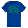 thumbnail image 1 of Instant Message - Just Lucky To Be Here - Men's Short Sleeve Graphic T-Shirt, 1 of 6