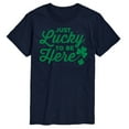 thumbnail image 1 of Instant Message - Just Lucky To Be Here - Men's Short Sleeve Graphic T-Shirt, 1 of 6