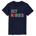 thumbnail image 1 of Instant Message - Just Married, Rainbow Short Sleeve Graphic T-Shirt, 1 of 5