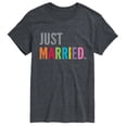 thumbnail image 1 of Instant Message - Just Married, Rainbow Short Sleeve Graphic T-Shirt, 1 of 5