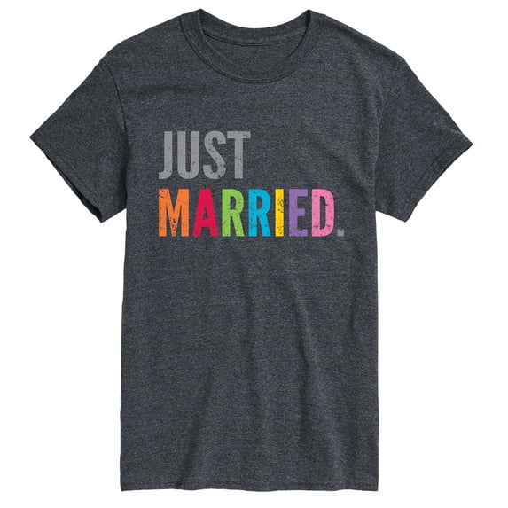 Instant Message - Just Married, Rainbow Short Sleeve Graphic T-Shirt