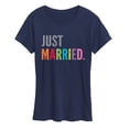 thumbnail image 1 of Instant Message - Just Married, Rainbow - Women's Short Sleeve Graphic T-Shirt, 1 of 5