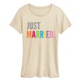 thumbnail image 1 of Instant Message - Just Married, Rainbow - Women's Short Sleeve Graphic T-Shirt, 1 of 5