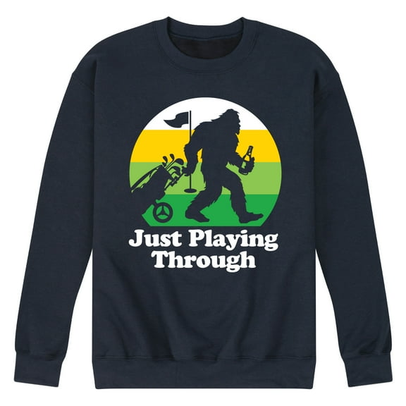 Instant Message - Just Playing Through - Sasquatch - Men's Crew Neck Fleece Pullover