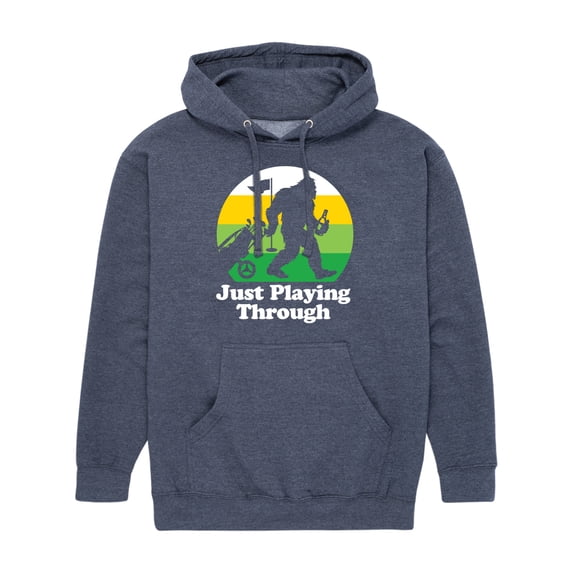 Instant Message - Just Playing Through - Sasquatch - Men's Pullover Hooded Fleece Sweatshirt