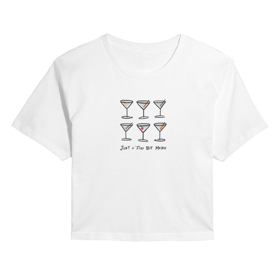 Instant Message - Just Tini Bit More - Juniors Cropped Graphic T-Shirt