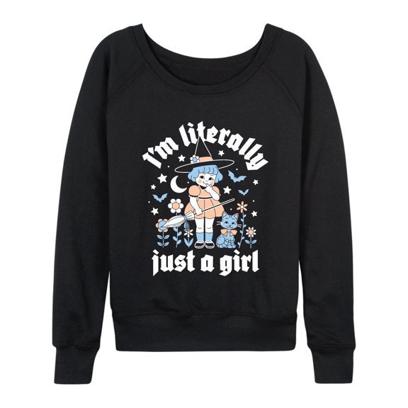 Instant Message - Just a Girl Witch - Women's French Terry Long Sleeve Pullover