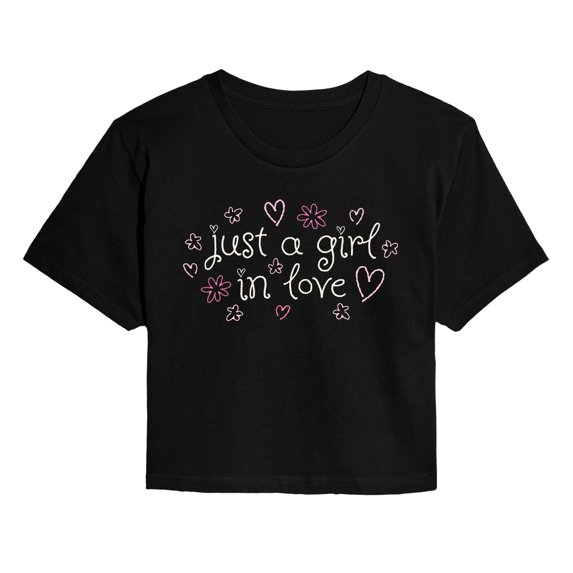 Instant Message - Just a Girl in Love Cropped Graphic T-Shirt