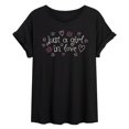 thumbnail image 1 of Instant Message - Just a Girl in Love Oversized Graphic T-Shirt, 1 of 6