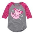 thumbnail image 1 of Instant Message - Kawaii - Axolotl Love - Toddler & Youth Girls Raglan Graphic T-Shirt, 1 of 5