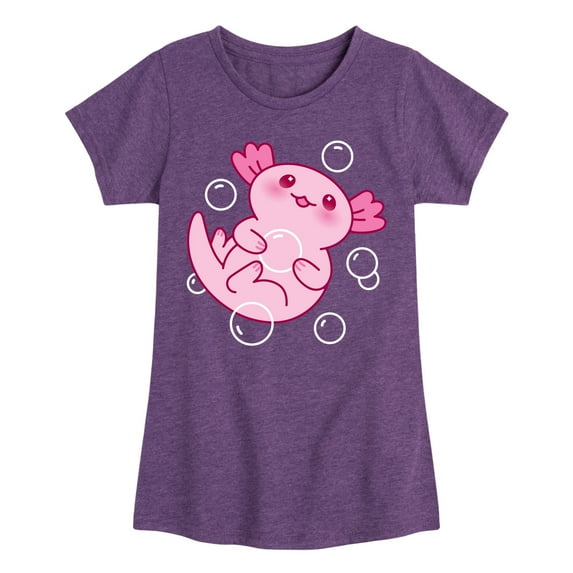 Instant Message - Kawaii - Axolotl Love - Toddler & Youth Girls Short Sleeve T-Shirt