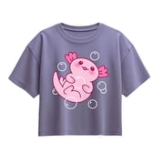 Instant Message - Kawaii Axolotl Short Sleeve Boxy Graphic T-Shirt