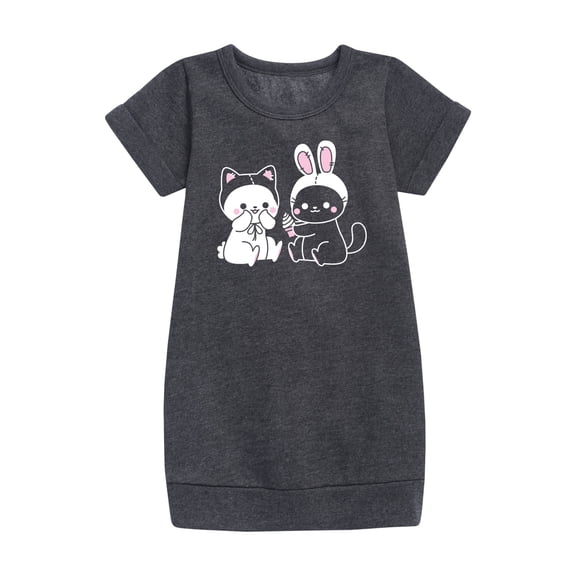 Instant Message - Kawaii - Bunny's Cat & Cat's Bunny Costumes - Toddler & Youth Girls Fleece Dress