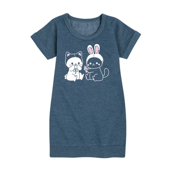 Instant Message - Kawaii - Bunny's Cat & Cat's Bunny Costumes - Toddler & Youth Girls Fleece Dress