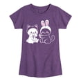 thumbnail image 1 of Instant Message - Kawaii - Bunny's Cat & Cat's Bunny Costumes - Toddler & Youth Girls Short Sleeve T-Shirt, 1 of 6