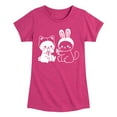 thumbnail image 1 of Instant Message - Kawaii - Bunny's Cat & Cat's Bunny Costumes - Toddler & Youth Girls Short Sleeve T-Shirt, 1 of 6