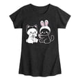 thumbnail image 1 of Instant Message - Kawaii - Bunny's Cat & Cat's Bunny Costumes - Toddler & Youth Girls Short Sleeve T-Shirt, 1 of 6