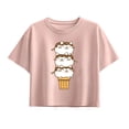 thumbnail image 1 of Instant Message - Kawaii Cat Ice Cream Cone Short Sleeve Boxy Graphic T-Shirt, 1 of 5