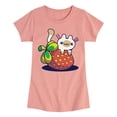 thumbnail image 1 of Instant Message - Kawaii - Cats Love Strawberries - Toddler & Youth Girls Short Sleeve T-Shirt, 1 of 6
