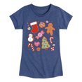 thumbnail image 1 of Instant Message - Kawaii Christmas Treats - Toddler And Youth Girls Fitted Short Sleeve Graphic T-Shirt, 1 of 5
