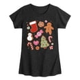 thumbnail image 1 of Instant Message - Kawaii Christmas Treats - Toddler And Youth Girls Fitted Short Sleeve Graphic T-Shirt, 1 of 5