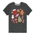 thumbnail image 1 of Instant Message - Kawaii Christmas Treats - Toddler And Youth Short Sleeve Graphic T-Shirt, 1 of 5