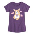 thumbnail image 1 of Instant Message - Kawaii - Corgis Love Boba Tea - Toddler & Youth Girls Short Sleeve T-Shirt, 1 of 6