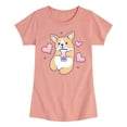 thumbnail image 1 of Instant Message - Kawaii - Corgis Love Boba Tea - Toddler & Youth Girls Short Sleeve T-Shirt, 1 of 7